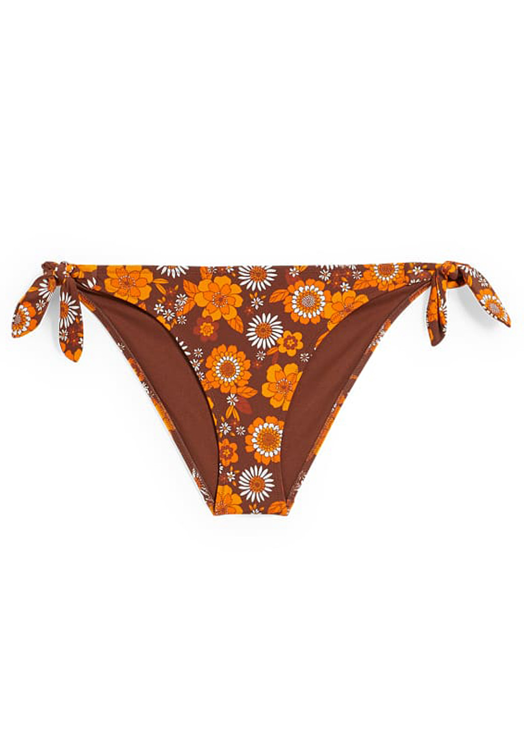 Коричневые купальные трусики-плавки с цветочным принтом C&A