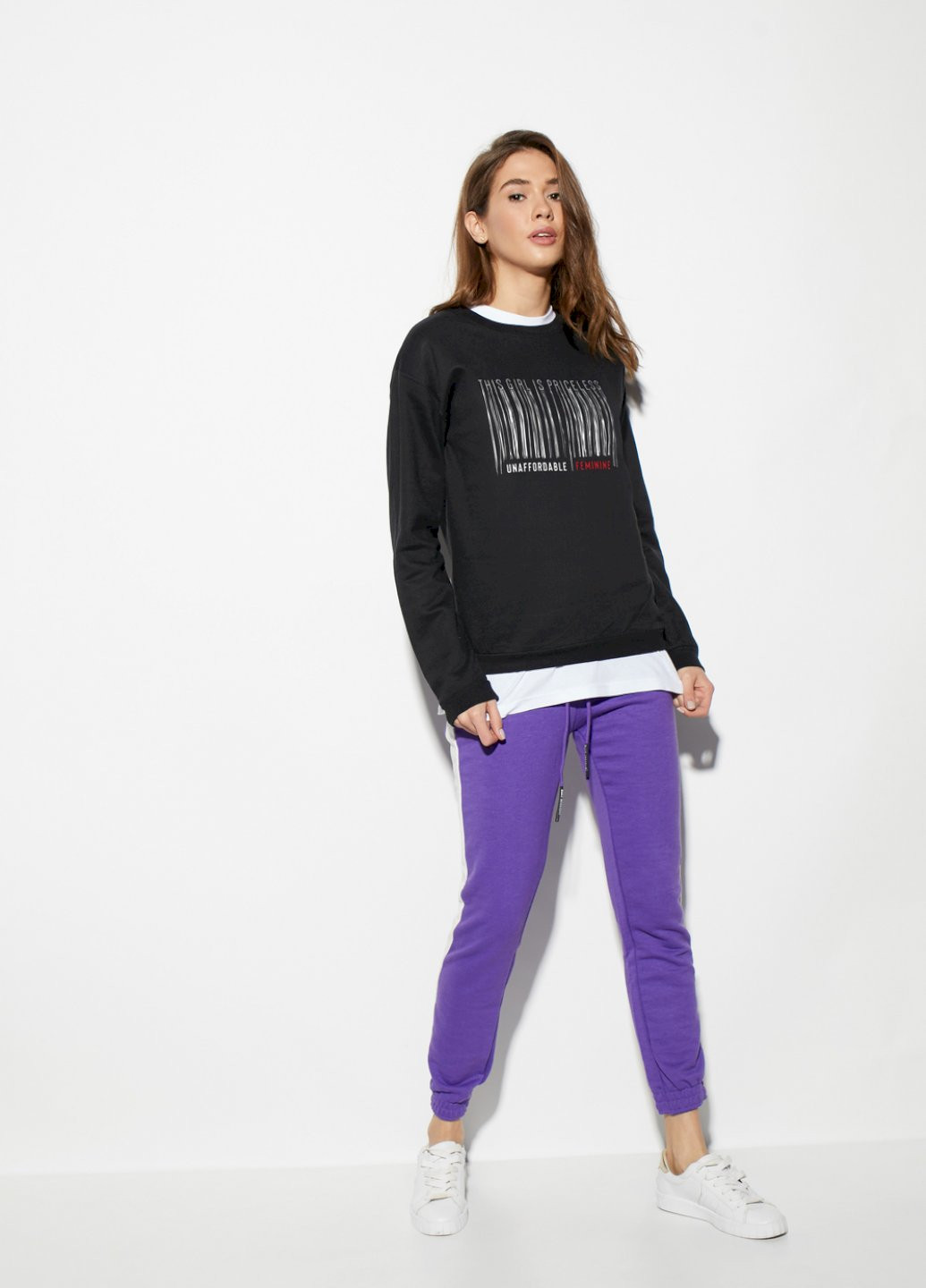 Чорний світшот basic YAPPI (201487978)