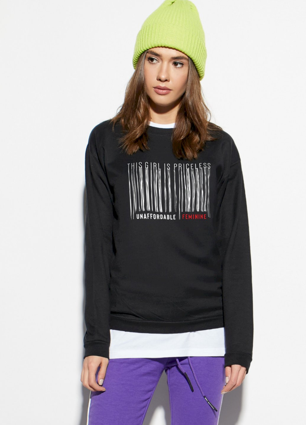 Чорний світшот basic YAPPI (201487978)