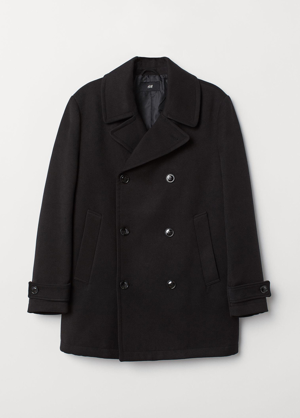 Черное демисезонное Пальто без капюшона H&M