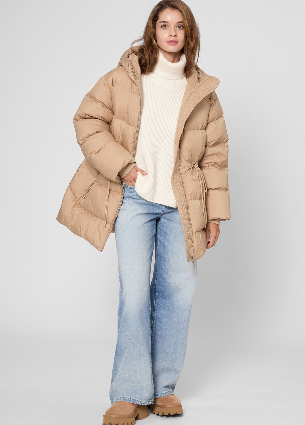 Бежевый зимний Пуховик PRPY