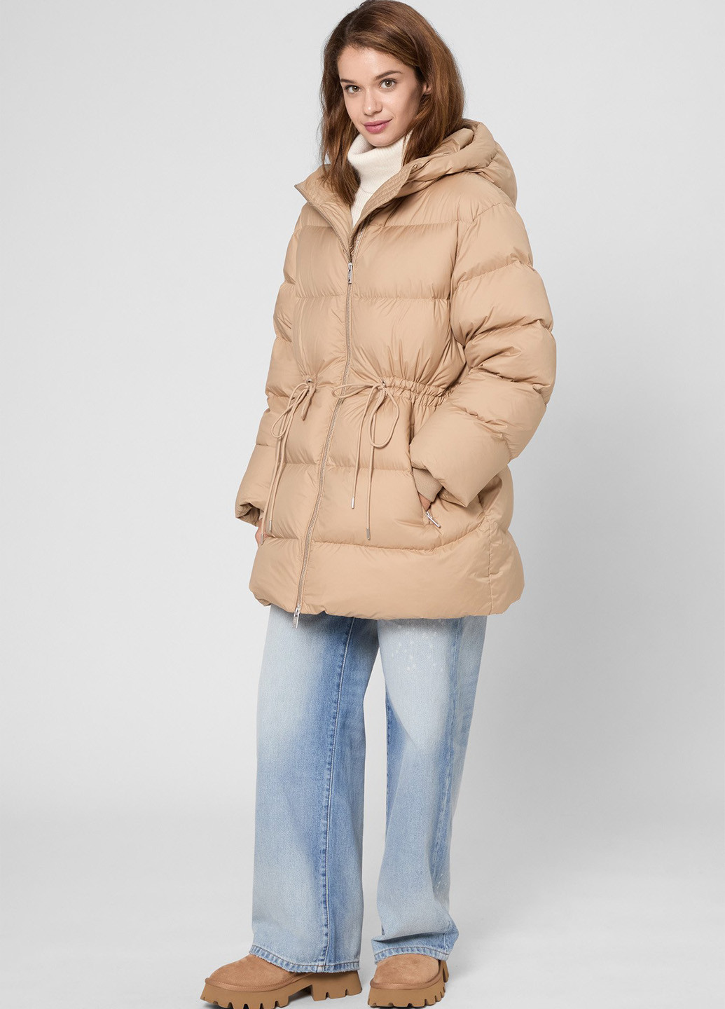 Бежевый зимний Пуховик PRPY