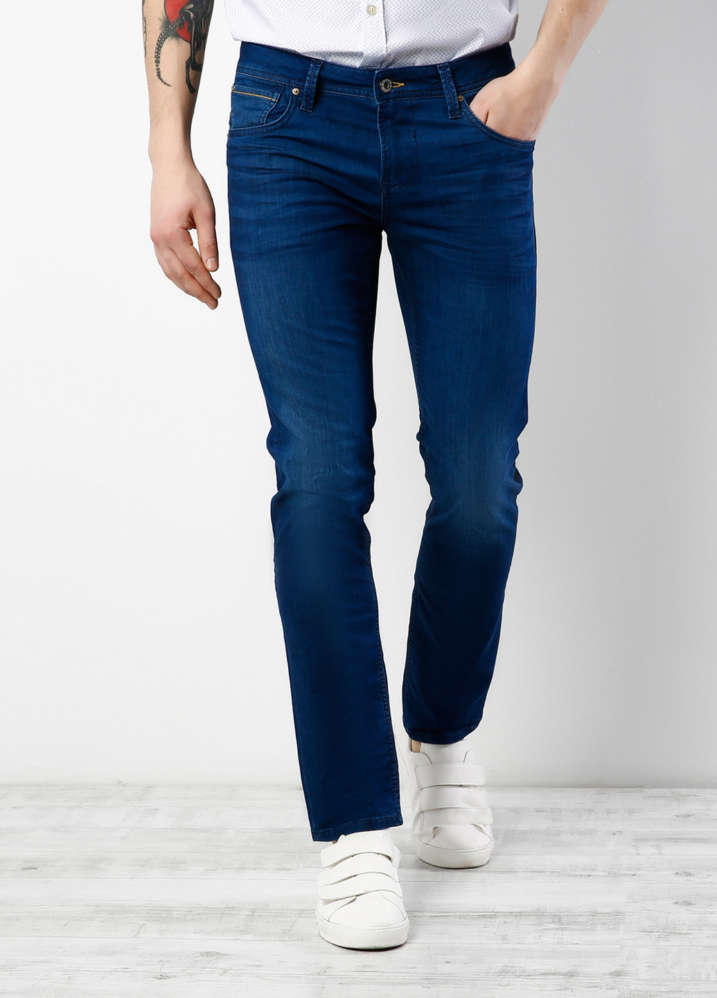 Темно-синие летние прямые джинсы Colin's