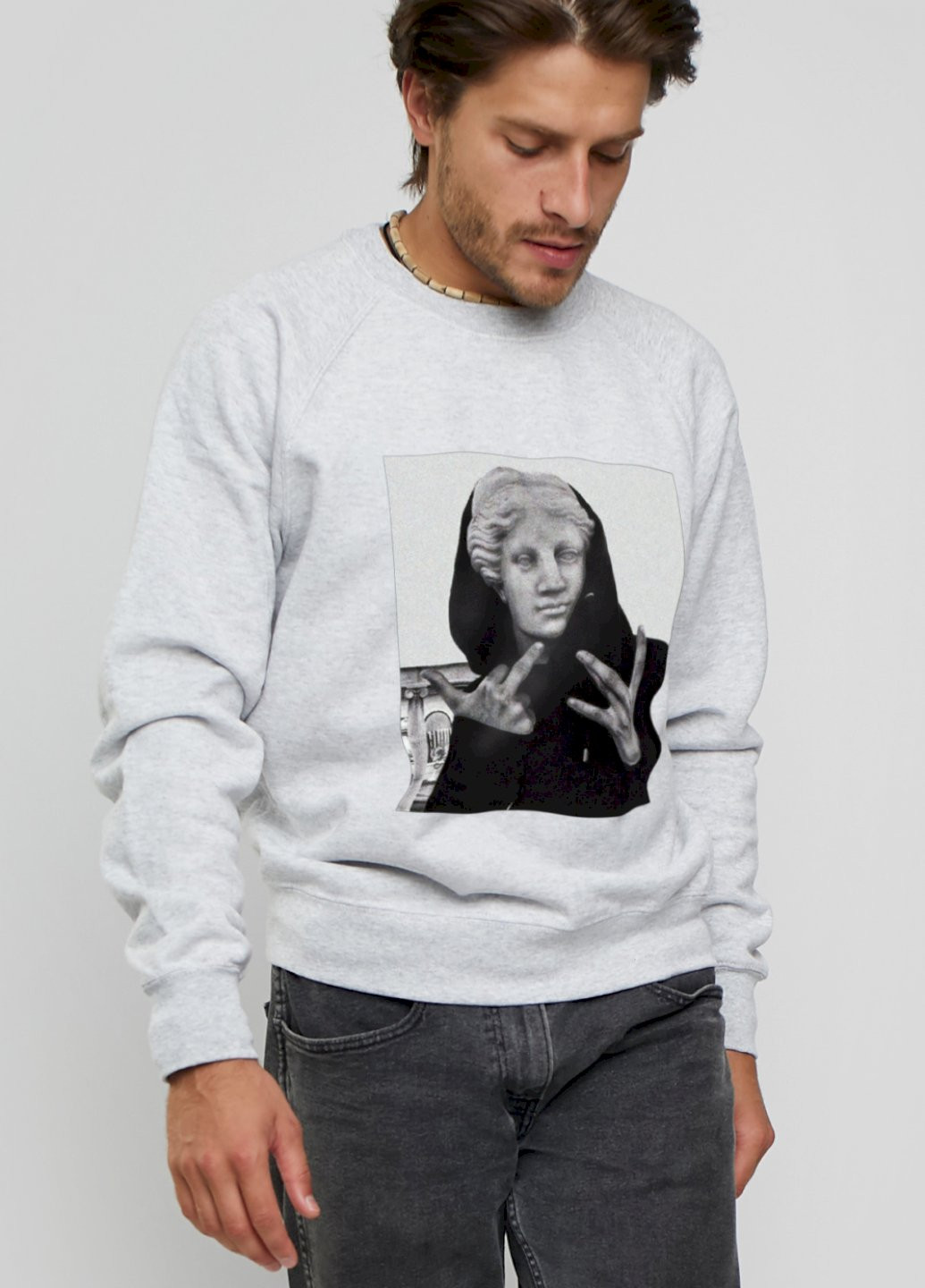 Серый свитшот мужской YAPPI (198688888)