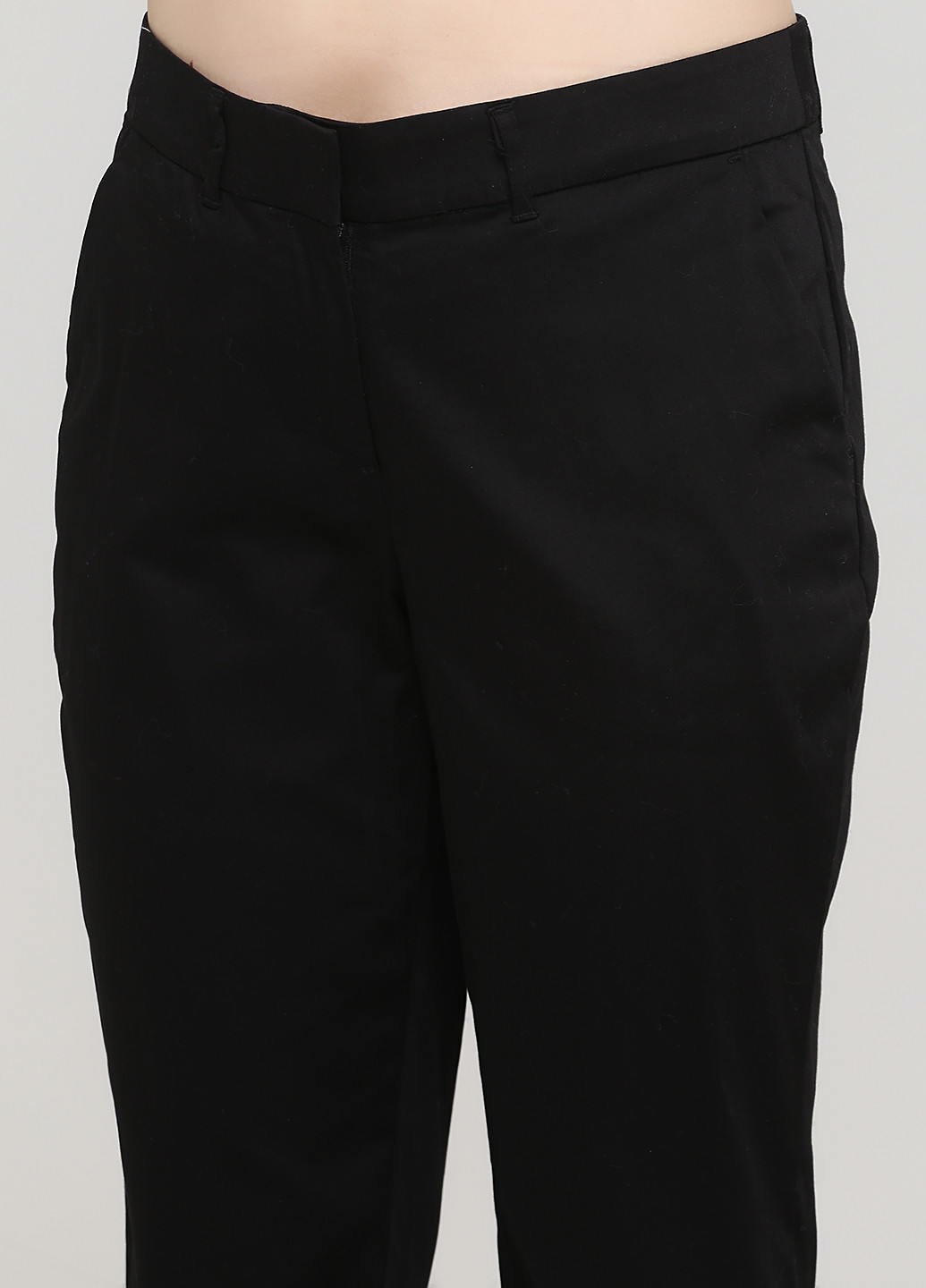 Черные классические демисезонные зауженные, укороченные брюки Signature
