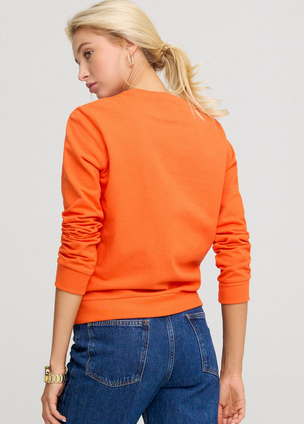 Свитшот женский basic /no flis/ YAPPI - крой рисунок оранжевый кэжуал - (250140901)