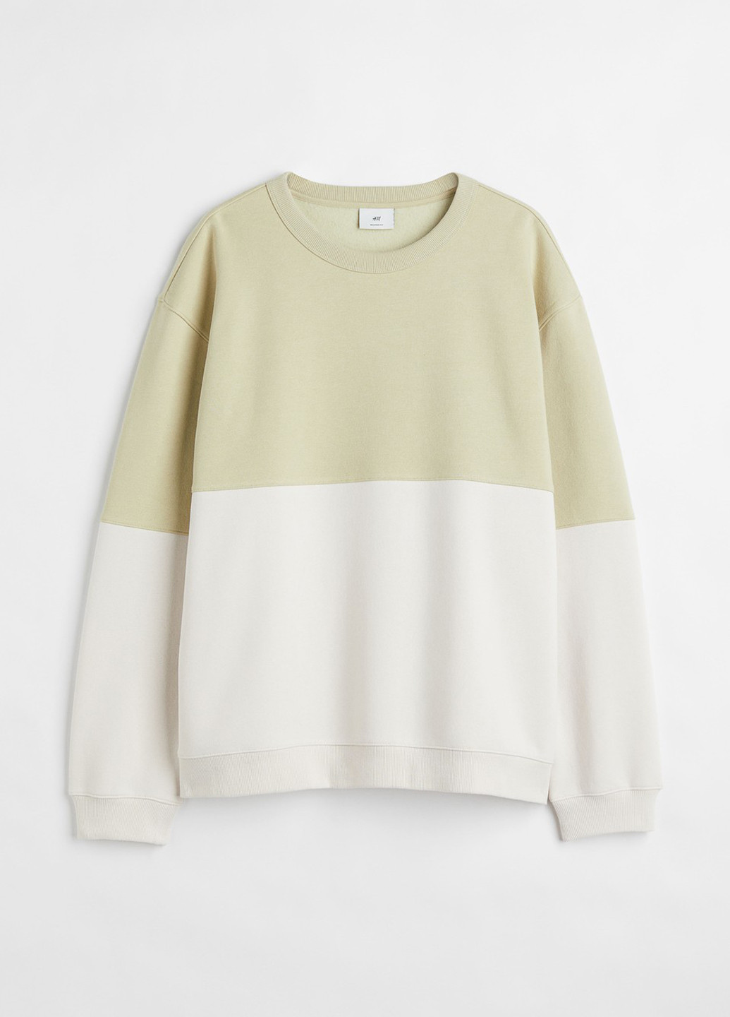 Фісташковий світшот H&M колор блок без декору (311950429)