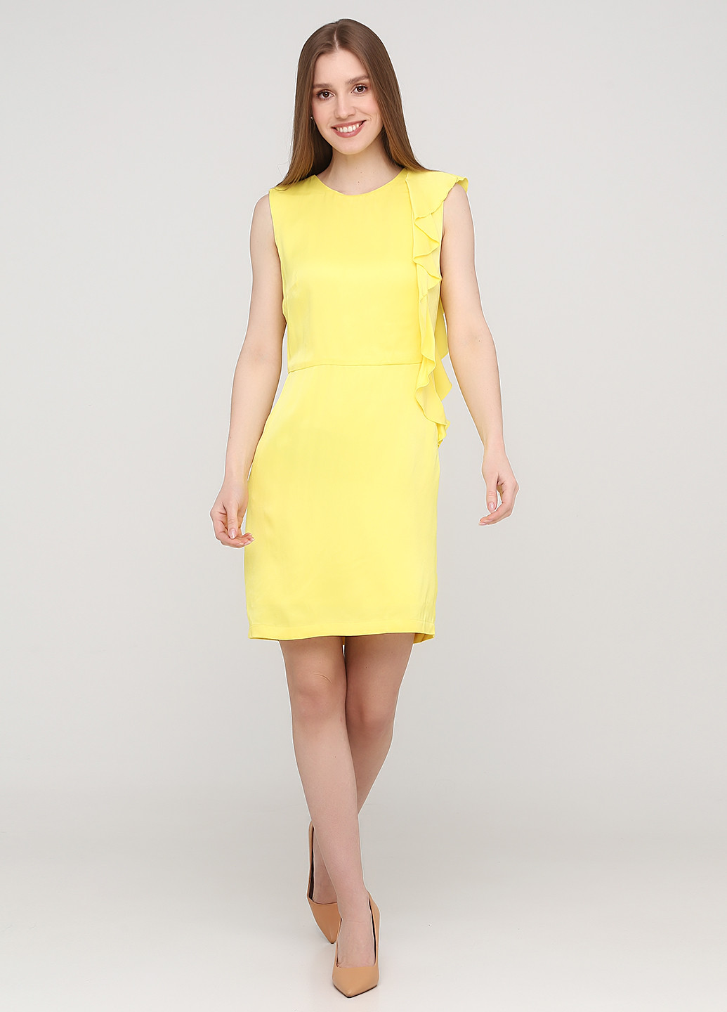Жовтий кежуал сукня футляр Mango однотонна