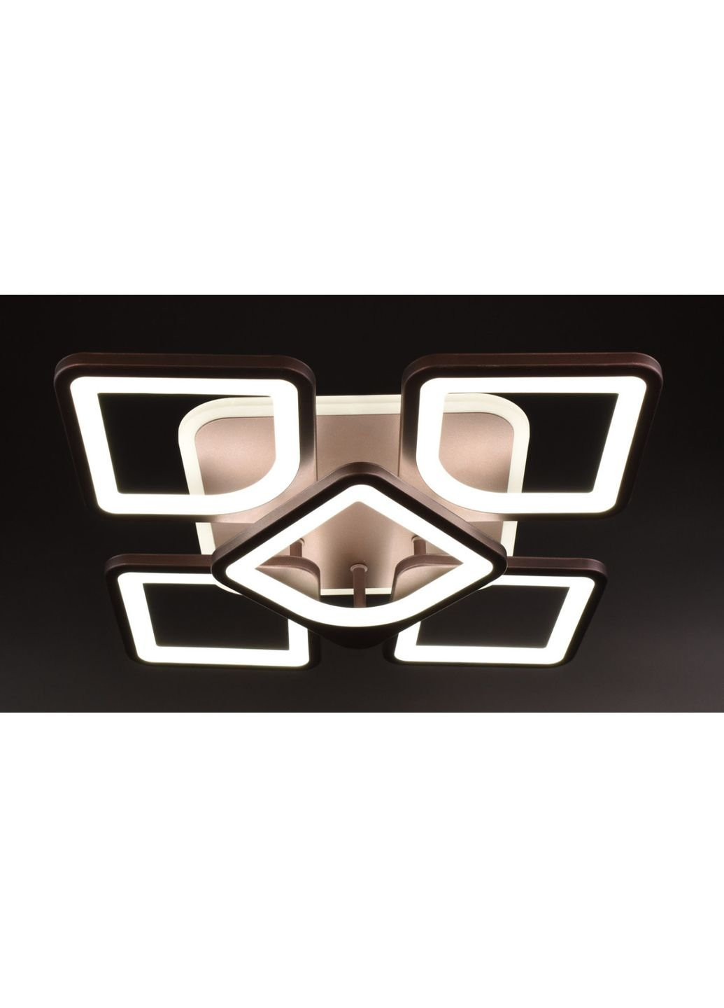 Люстра стельова LED з пультом A2281/4+1S-RGB-cf Коричневий 11х40х40 см. Sunnysky (253629664)