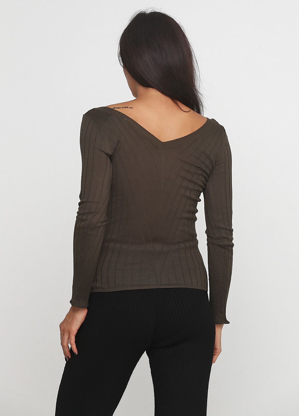 Оливковый (хаки) демисезонный пуловер пуловер Sassofono
