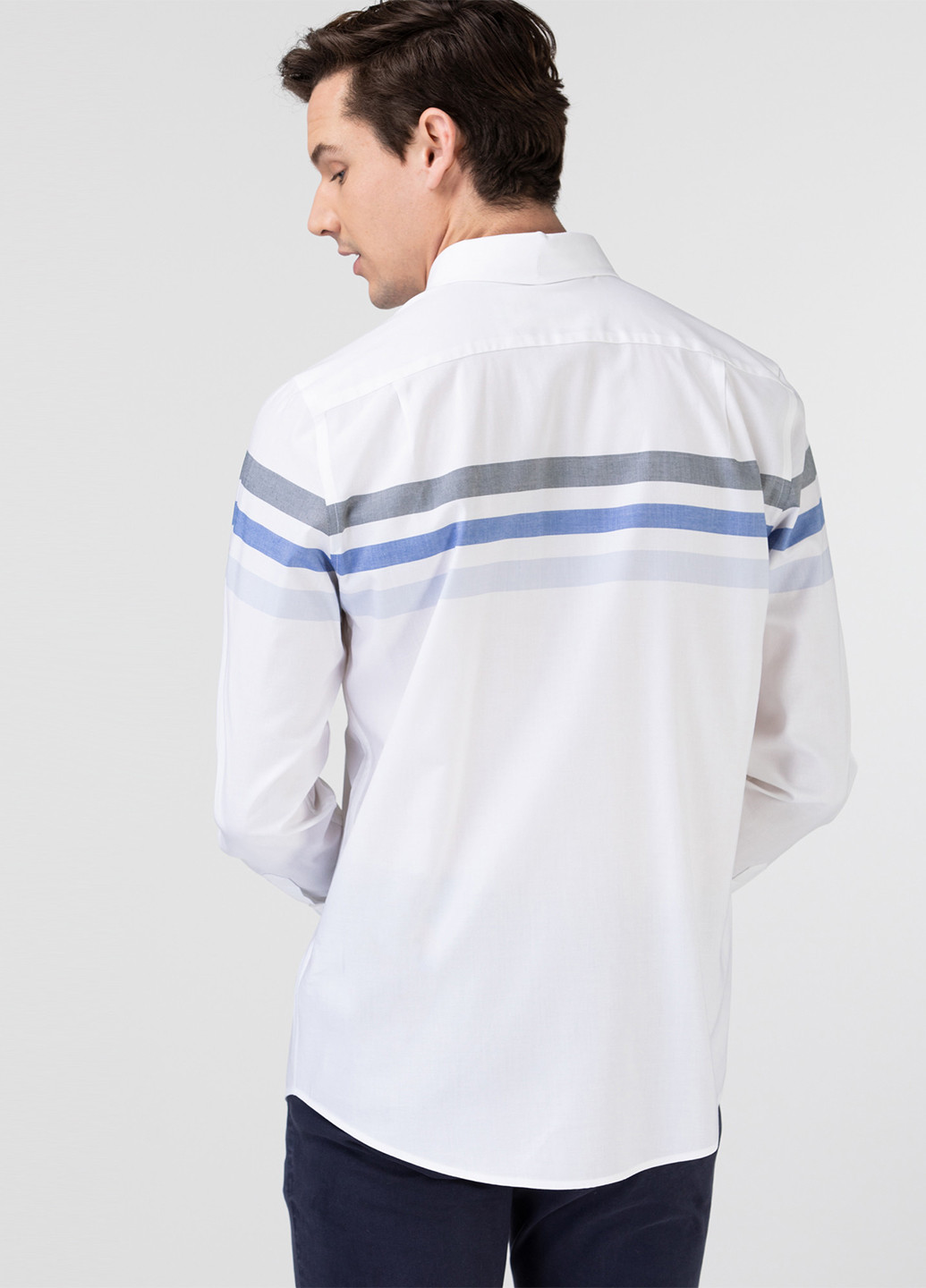 Белая кэжуал рубашка в полоску Lacoste