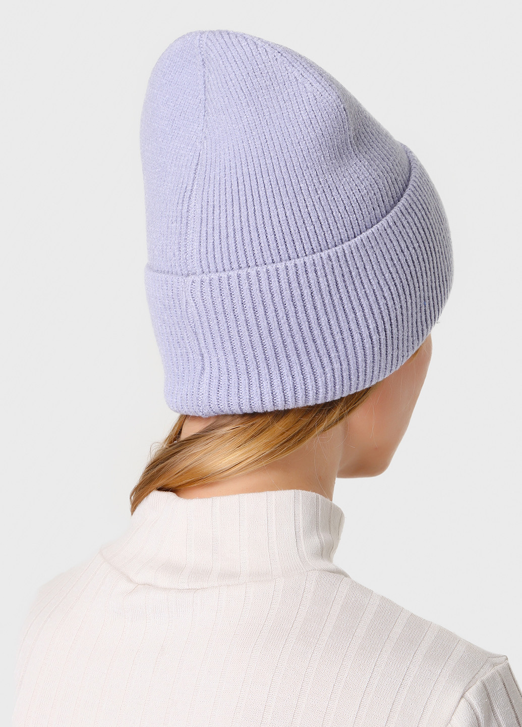 Тепла зимова кашемірова жіноча шапка з відворотом без підкладки 500026 DeMari (244712868)