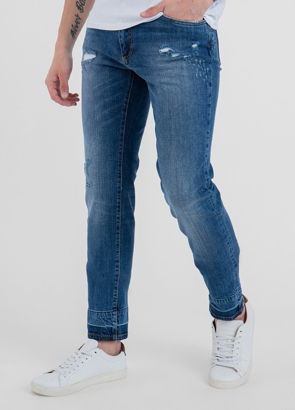 Сині джинси з потертостями Dolce & Gabbana (228877492)