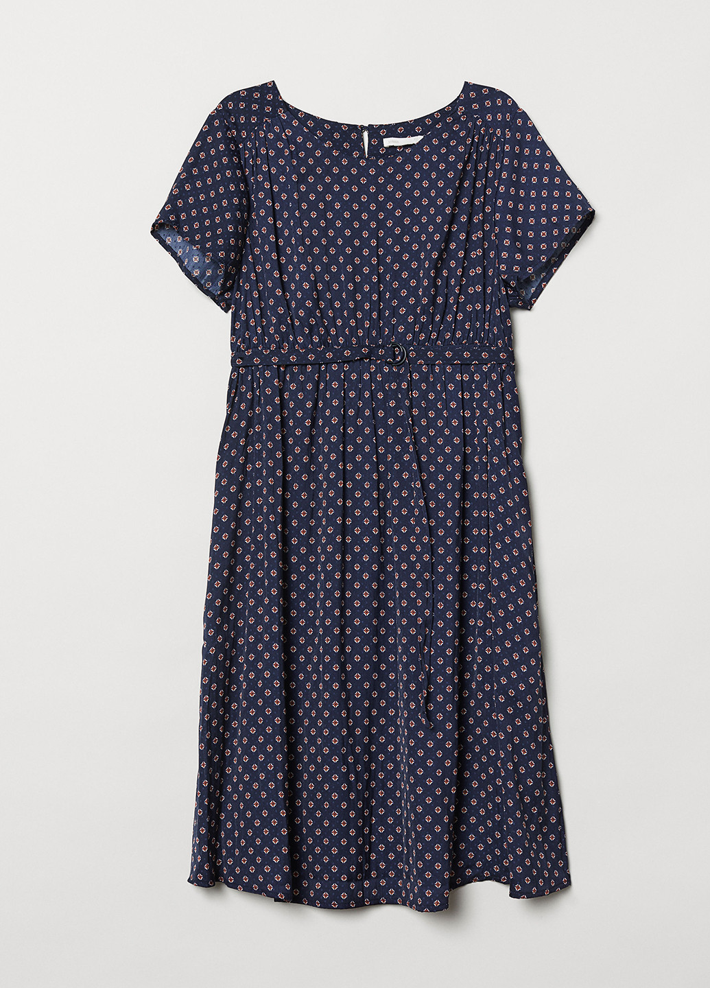 Темно-синя кежуал плаття для вагітних кльош H&M з орнаментом