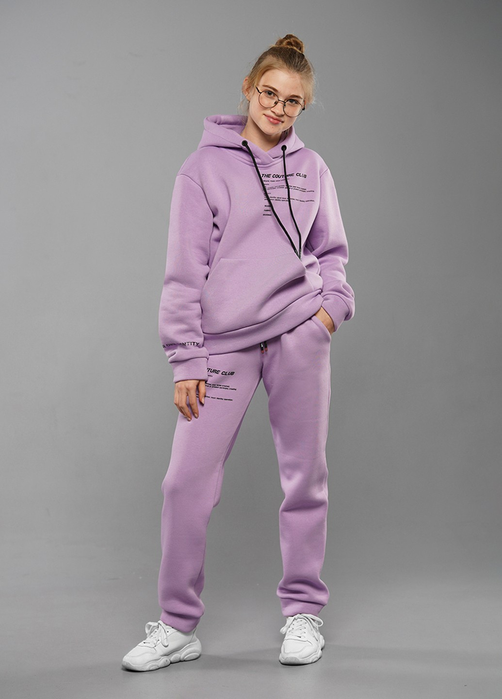 Бузковий зимовий спортивний костюм з написами Sinthia (210694175)