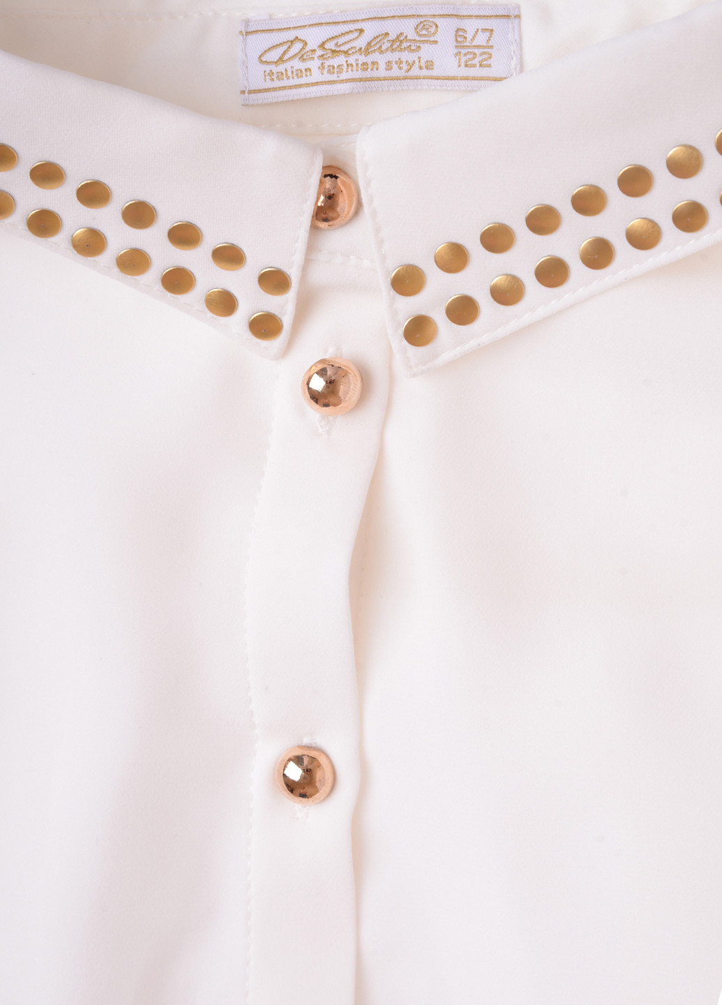 Молочная однотонная блузка с длинным рукавом De Salitto демисезонная