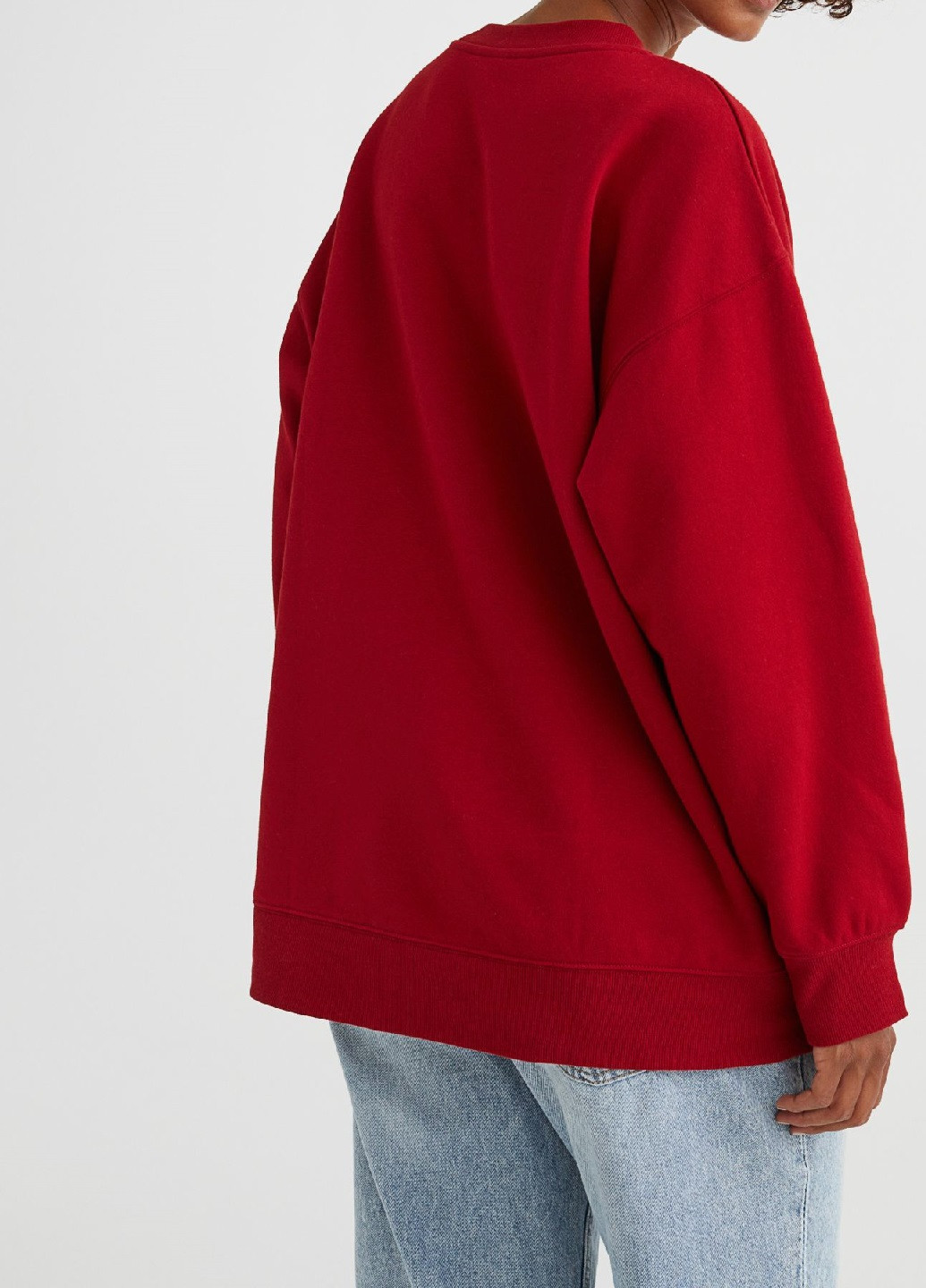 Свитшот H&M - крой надпись красный кэжуал - (254974220)