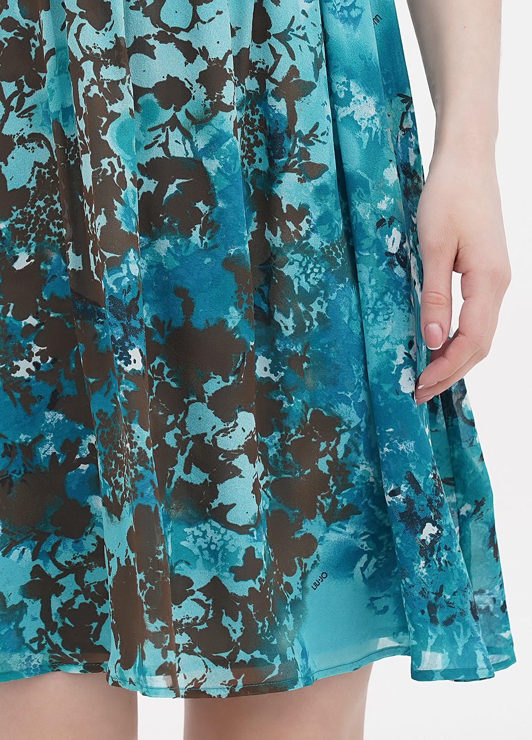 Бирюзовое кэжуал платье клеш Liu Jo с цветочным принтом