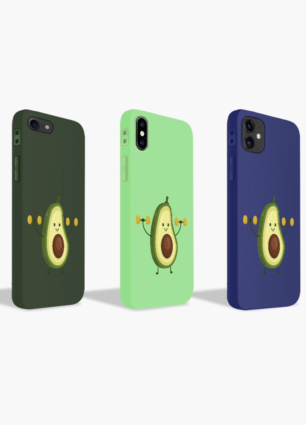 Чехол силиконовый Apple Iphone 7 Авокадо Фитнес (Avocado Fitness) Белый (17361-1394) MobiPrint (219536941)