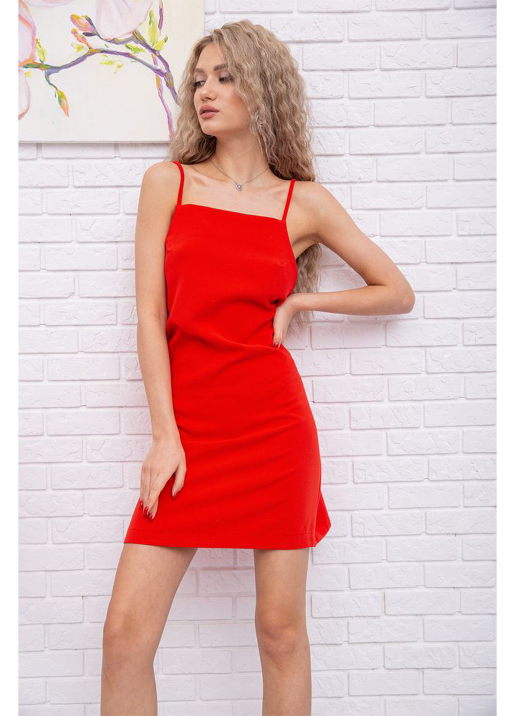 Красное коктейльное платье с открытой спиной Ager однотонное