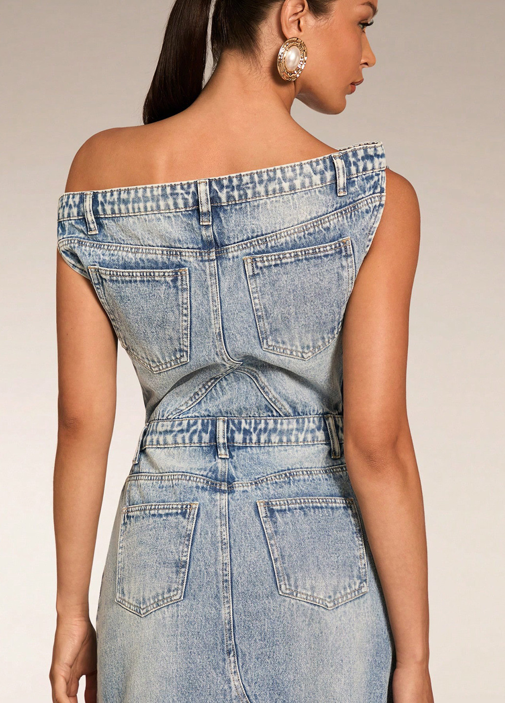 Голубое джинсовое, кэжуал платье а-силуэт SHEIN варенка