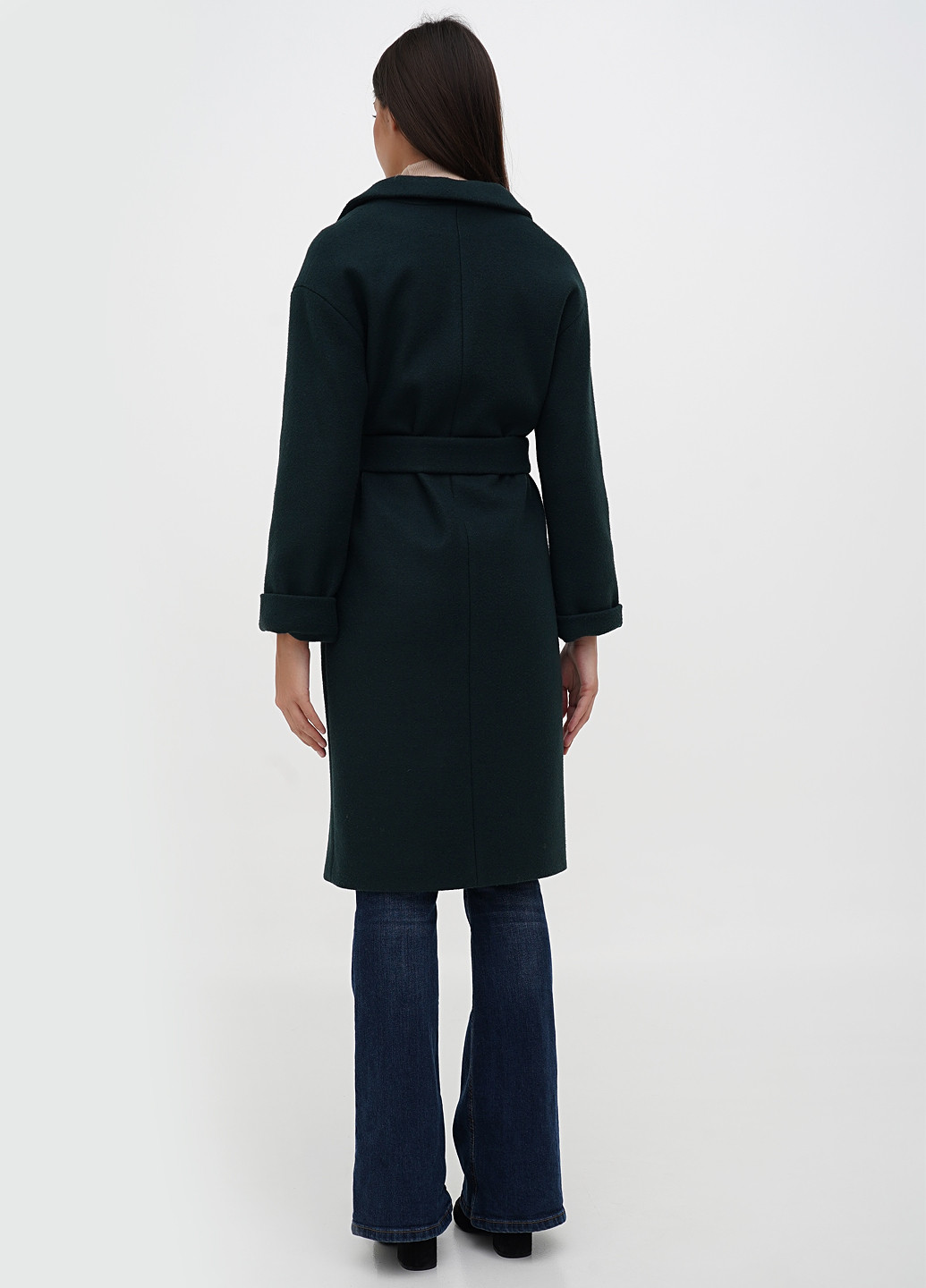 Темно-зеленое демисезонное Пальто однобортное Ruta-S