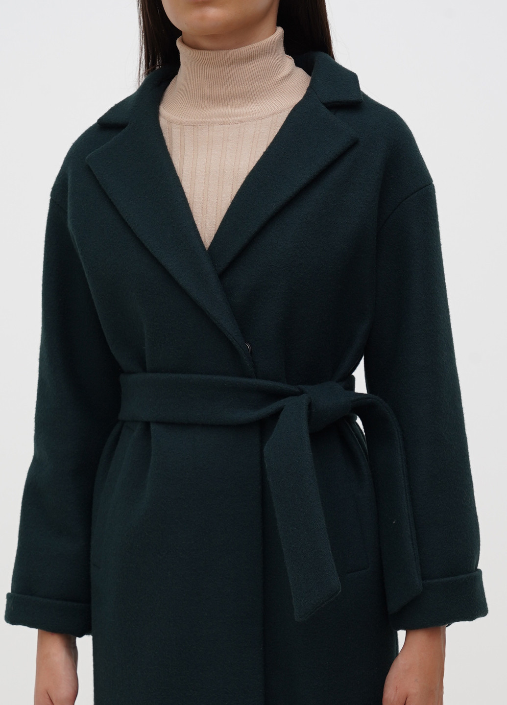 Темно-зеленое демисезонное Пальто однобортное Ruta-S