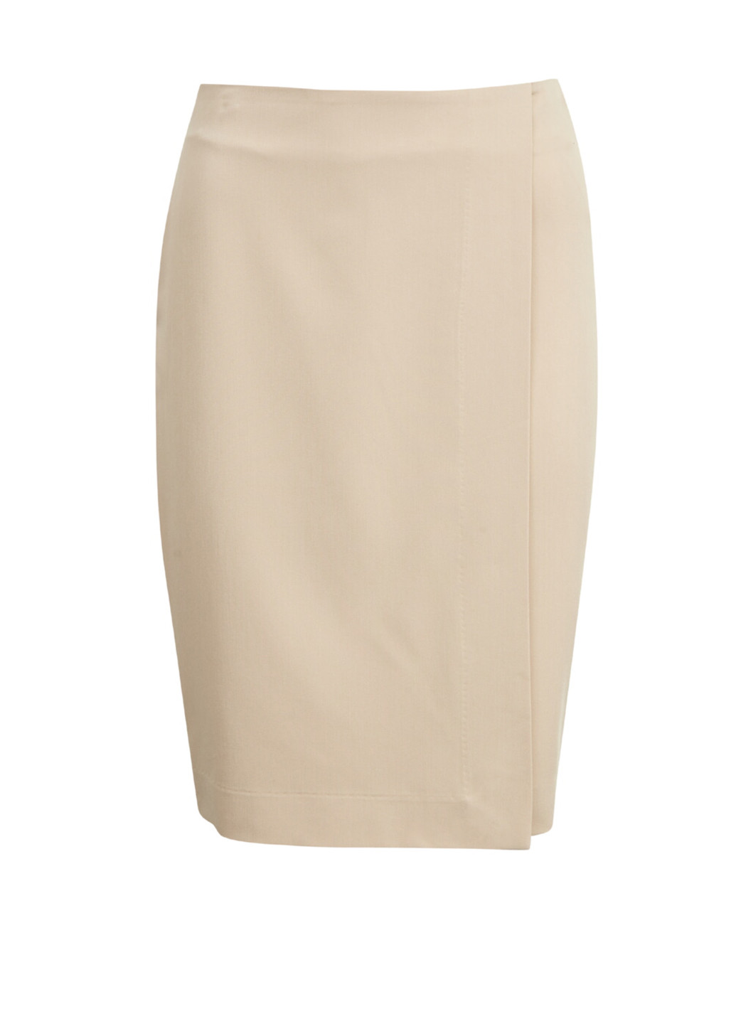 Бежевая офисная, кэжуал однотонная юбка Orsay карандаш, на запах