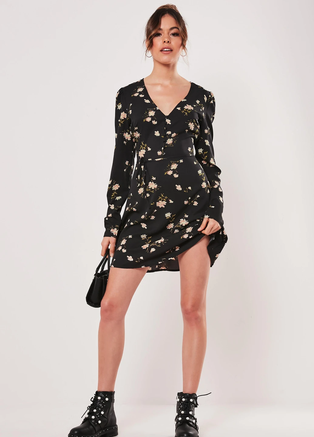 Чорна кежуал сукня Missguided з квітковим принтом