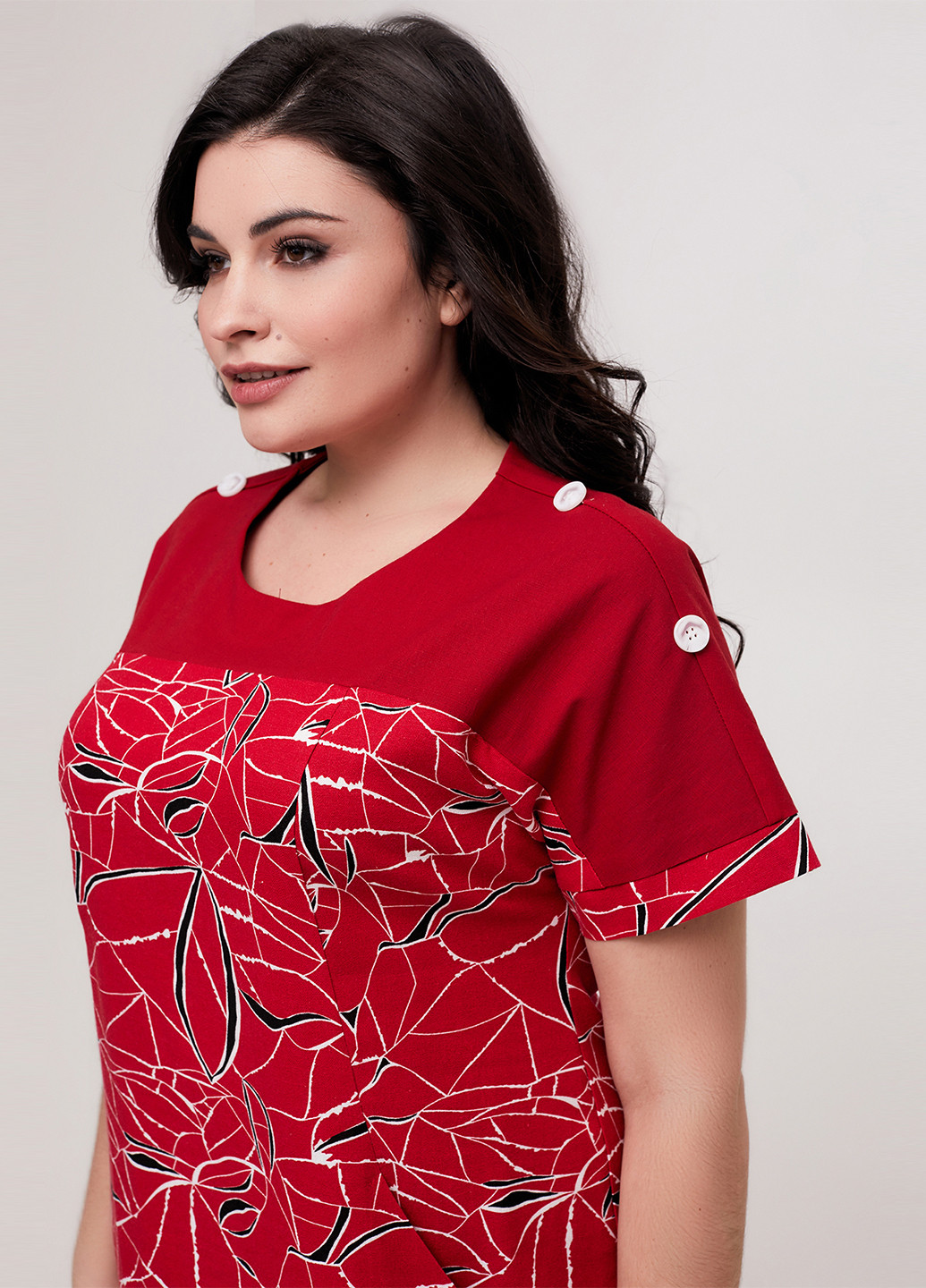 Красное кэжуал платье A'll Posa с абстрактным узором