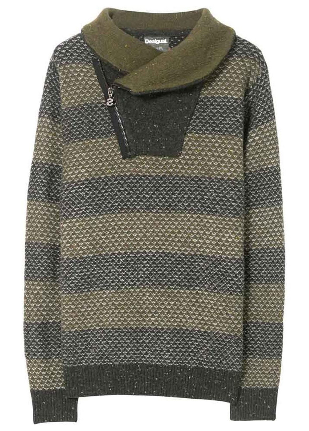 Оливковый (хаки) демисезонный свитер Desigual