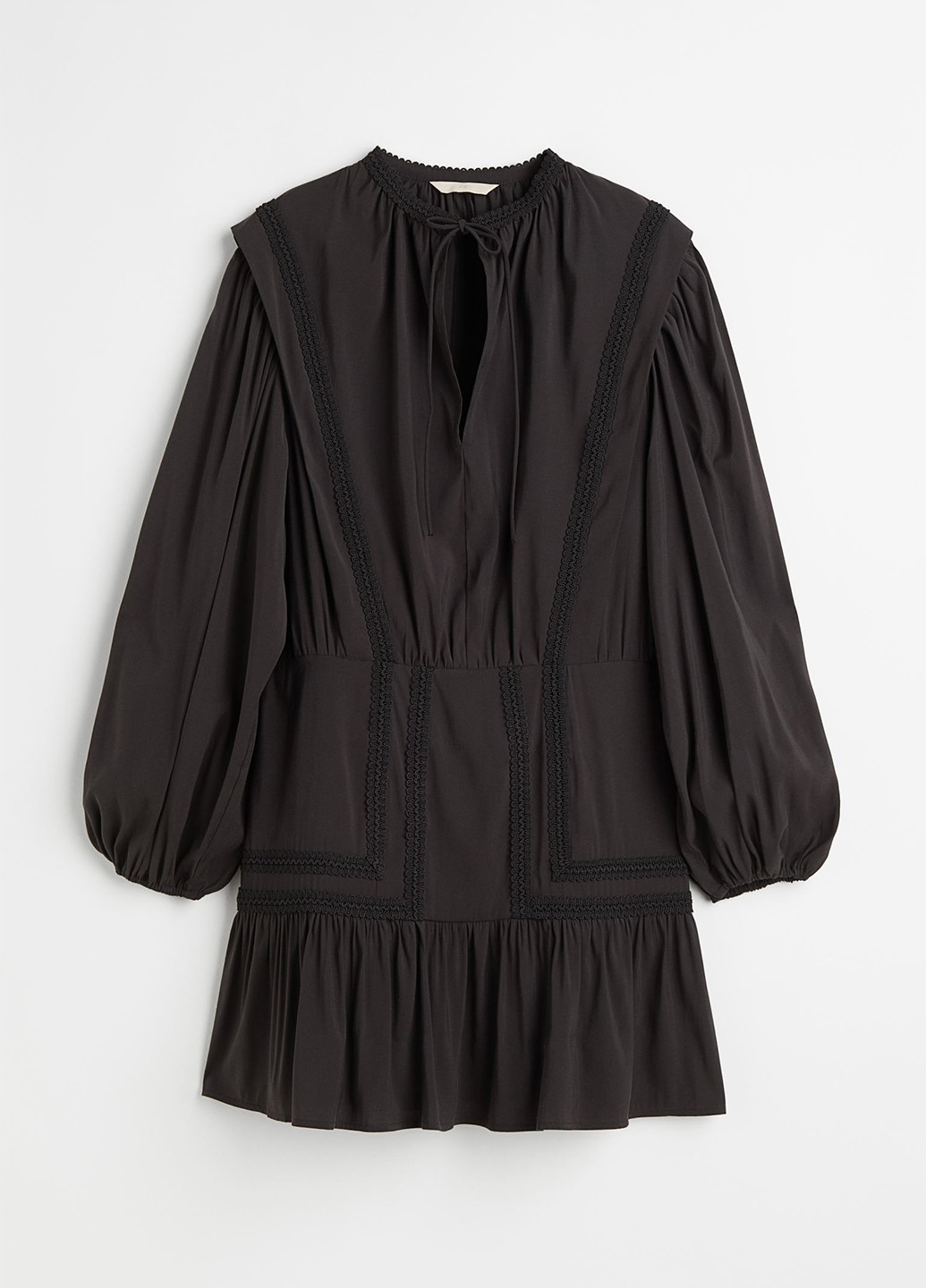 Черное кэжуал платье оверсайз H&M однотонное
