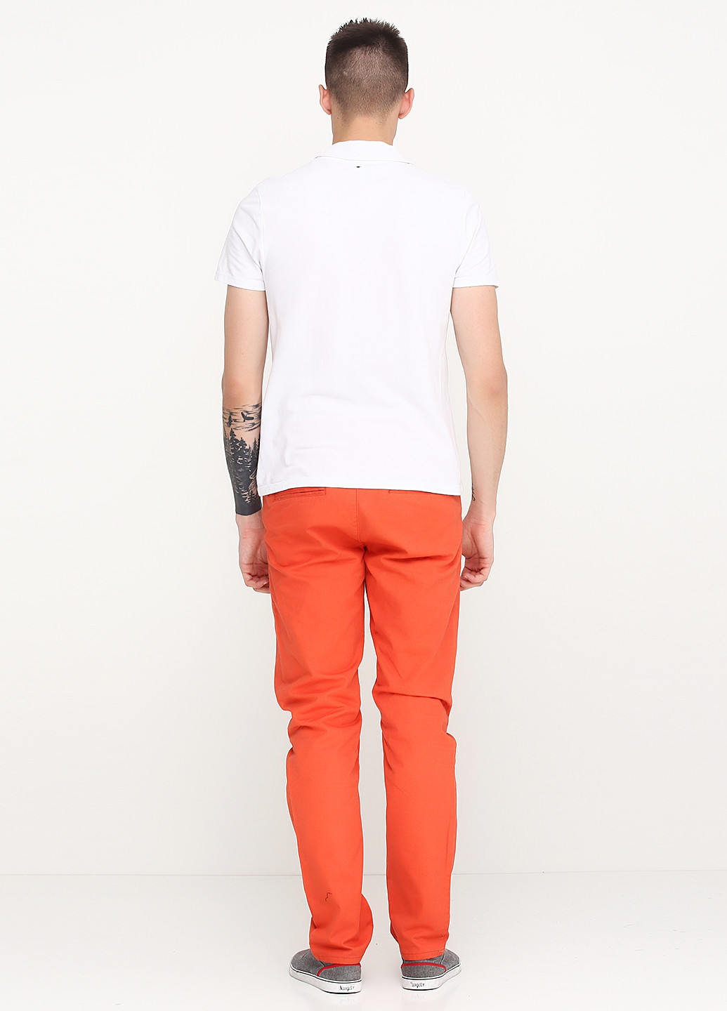Оранжевые кэжуал демисезонные прямые брюки VIN