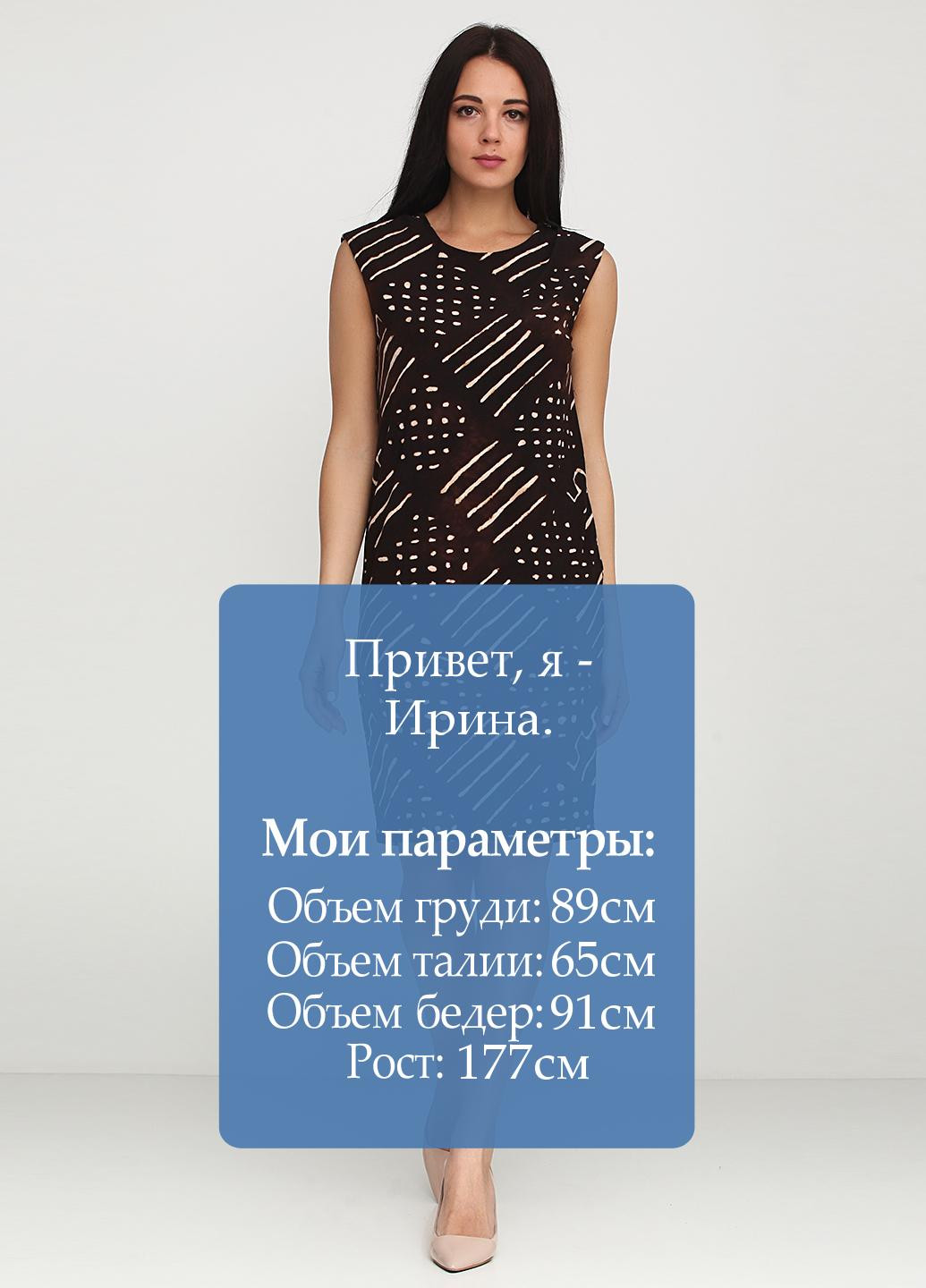 Коричневое кэжуал платье Ralph Lauren с геометрическим узором