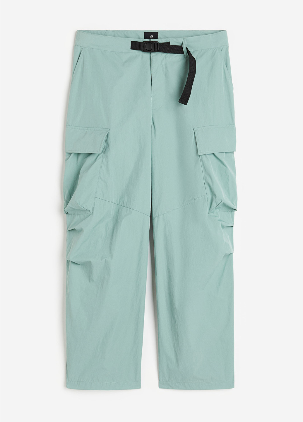 Бирюзовые кэжуал демисезонные карго брюки H&M