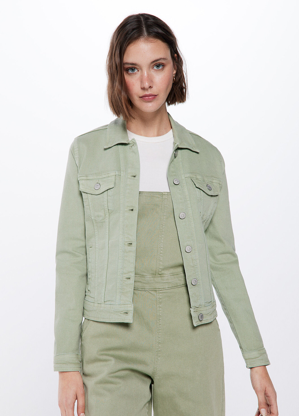 Оливковая демисезонная куртка куртка-пиджак Springfield