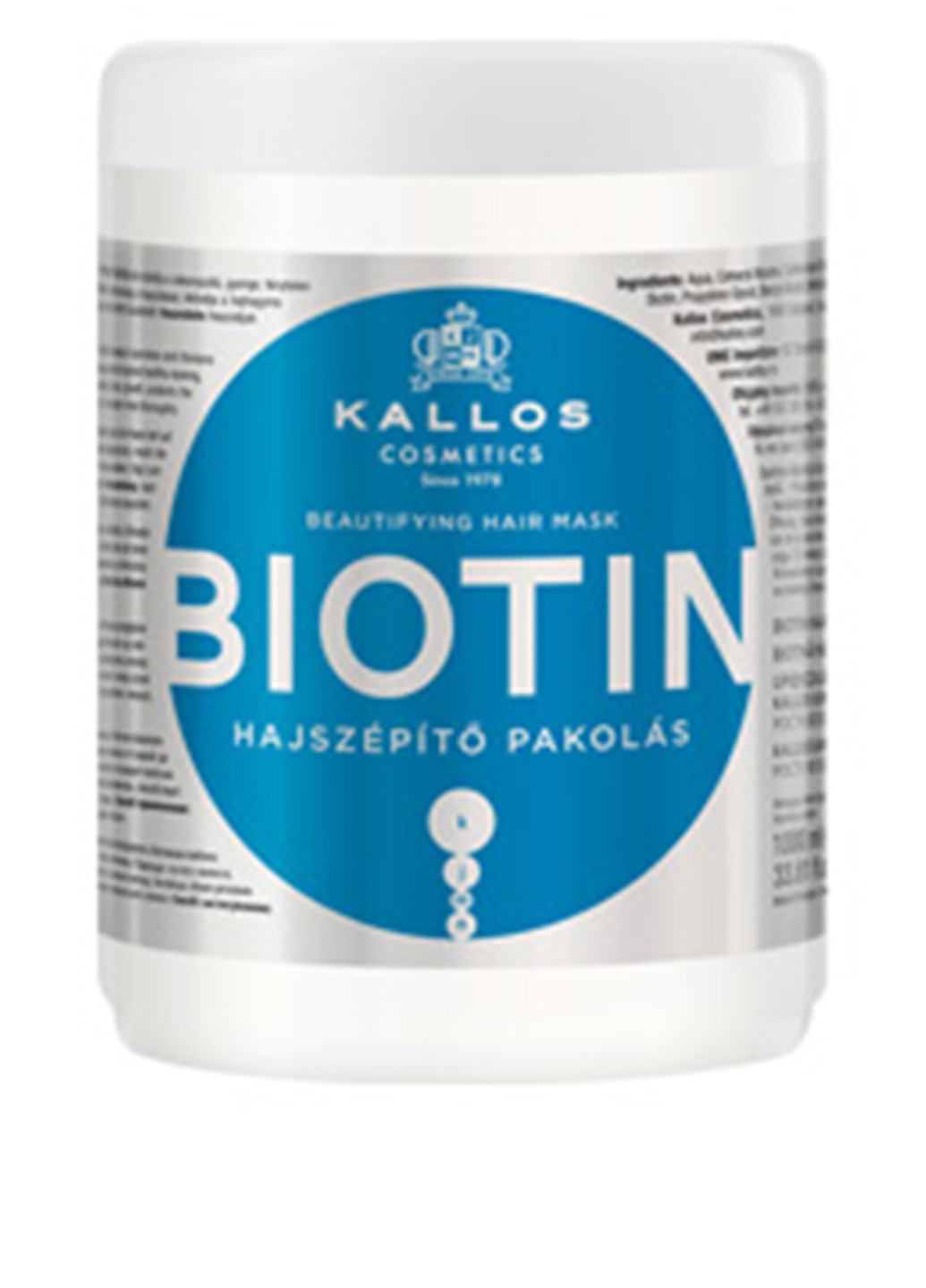 Маска для улучшения роста волос с биотином Kallos KJMN Biotin Beautifying Mask 1000 мл Kallos Cosmetics (83217185)