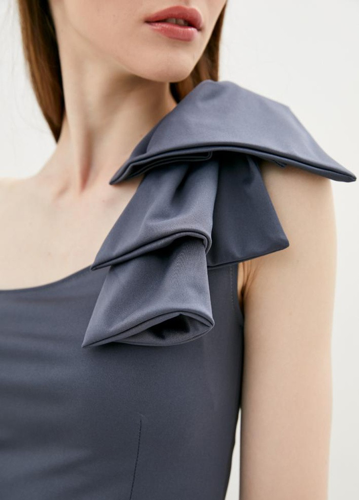 Сіра демісезонна жіноча блузка з бантиком jain Podium