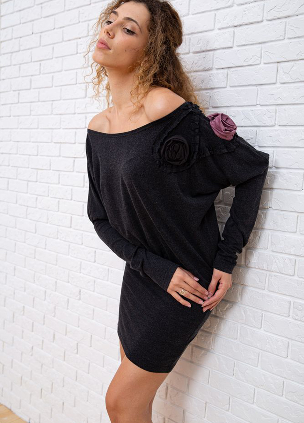 Темно-сіра кежуал сукня Ager меланжева
