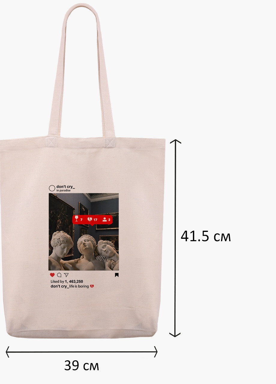 Эко сумка шоппер белая Ренессанс Скульптуры в Instagram (Renaissance) (9227-1589-WTD) Еко сумка шоппер біла 41*39*8 см MobiPrint (215943724)