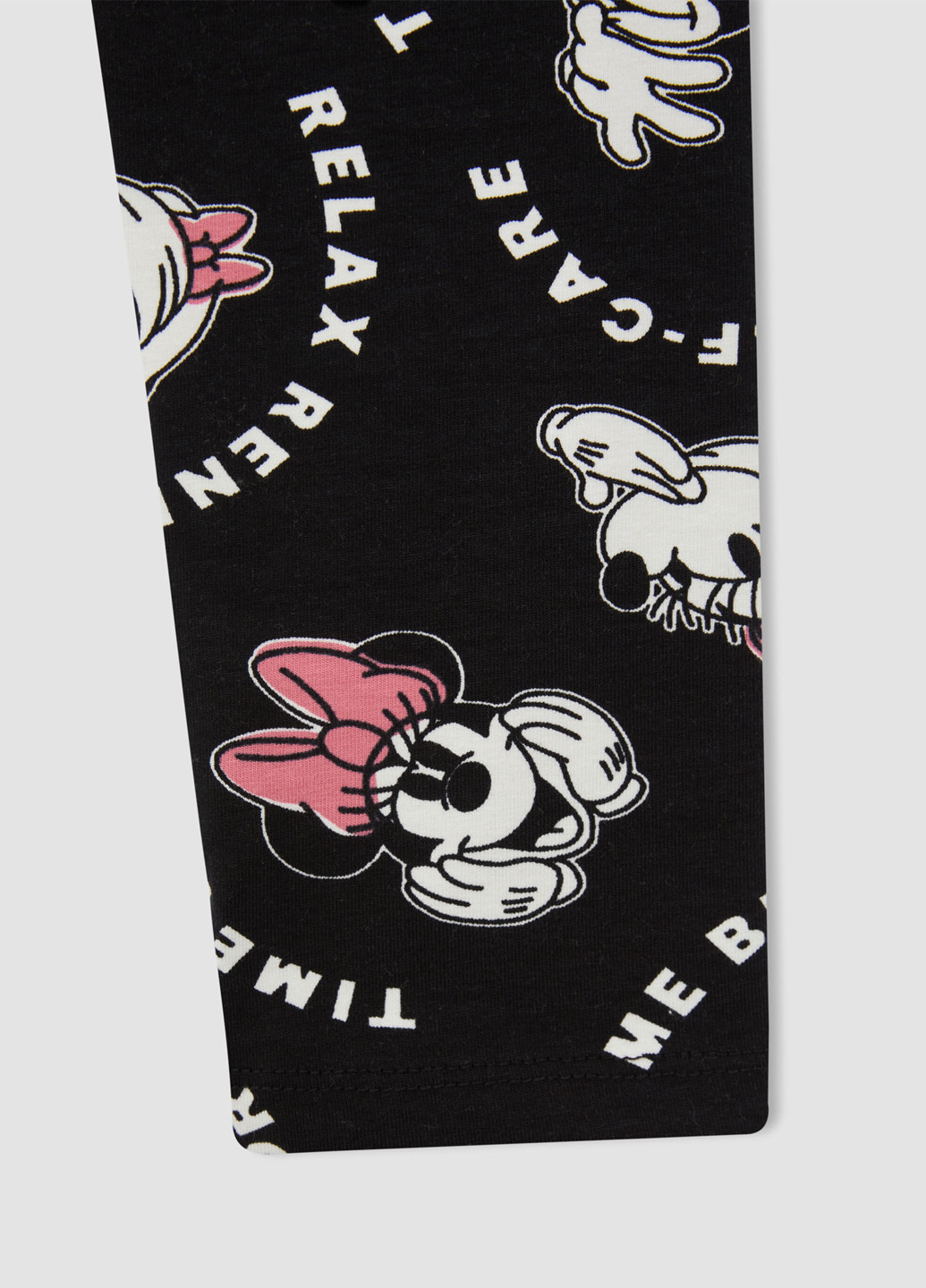 Черно-белый демисезонный mickey & minnie (standard characters) брючный DeFacto Трикотажный комплект