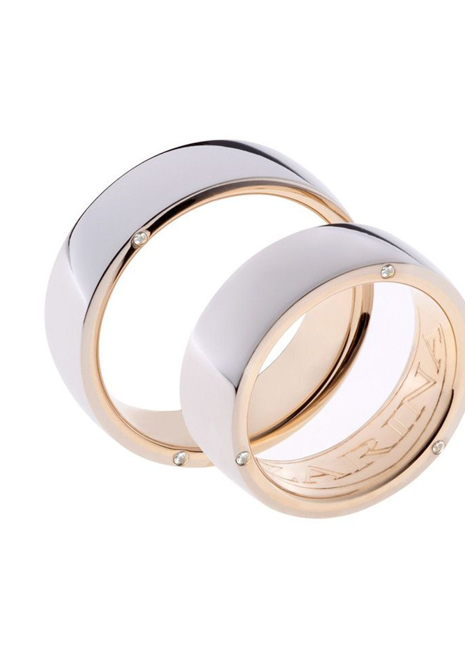 Обручальное кольцо бело-розовое 2ОБ619-0028 Zarina (254251994)