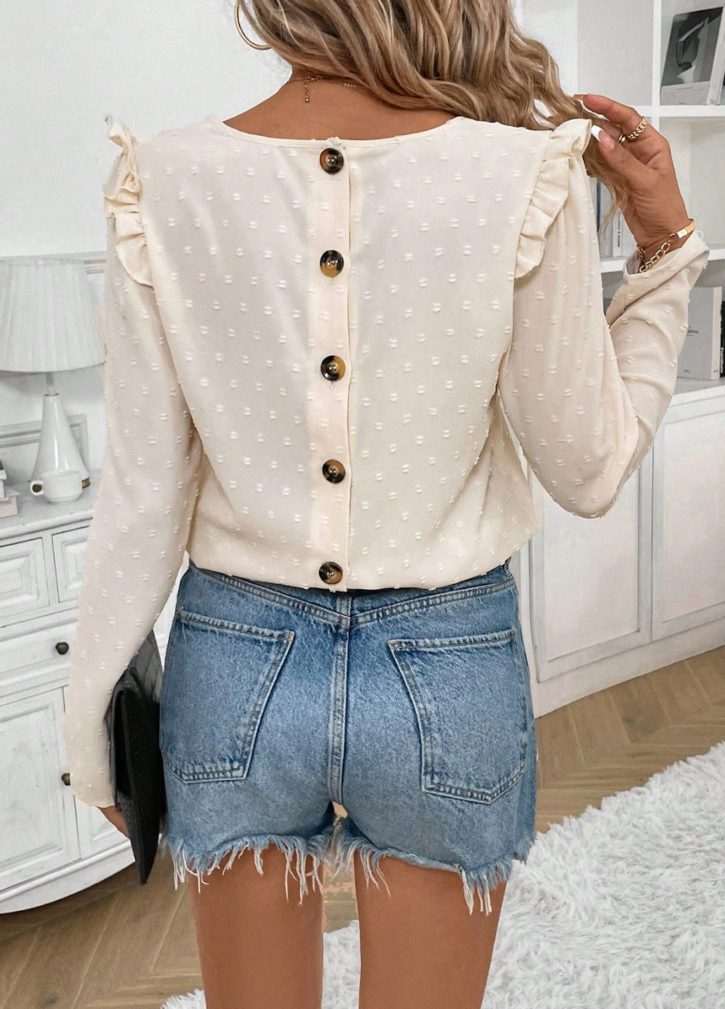 Кремовая блуза SHEIN