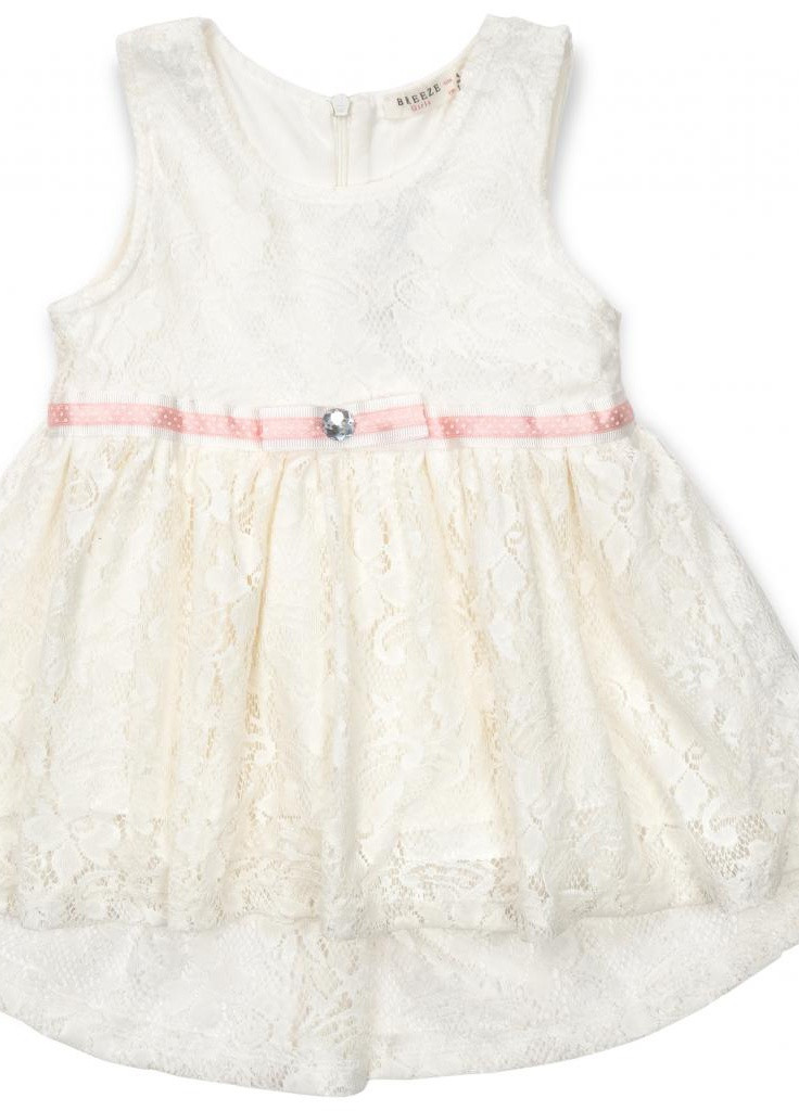 Коричневое платье туника кружевное (12952-104g-cream) Breeze (205765769)
