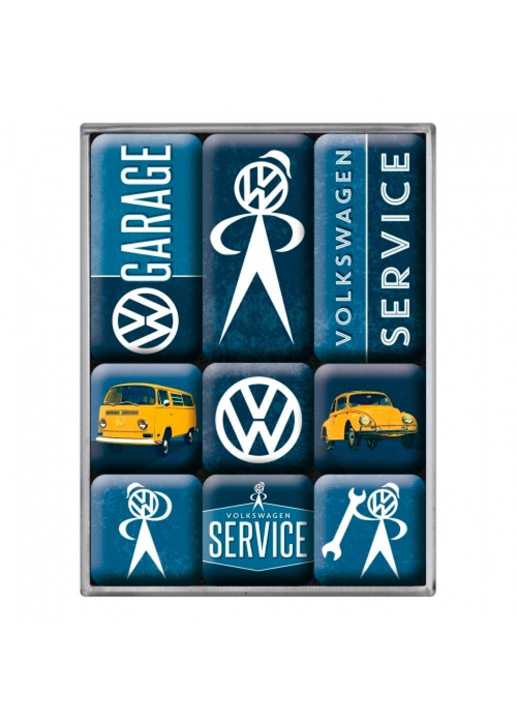Набор из 9 магнитов "VW Service" (83081) Nostalgic Art (215853578)