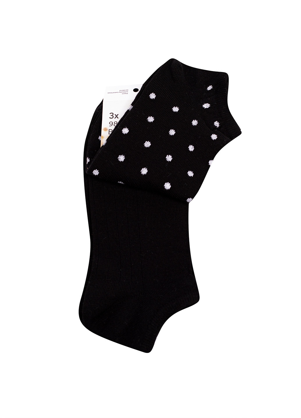 Чёрные носки (3 пары) C&A горошки (261407314)