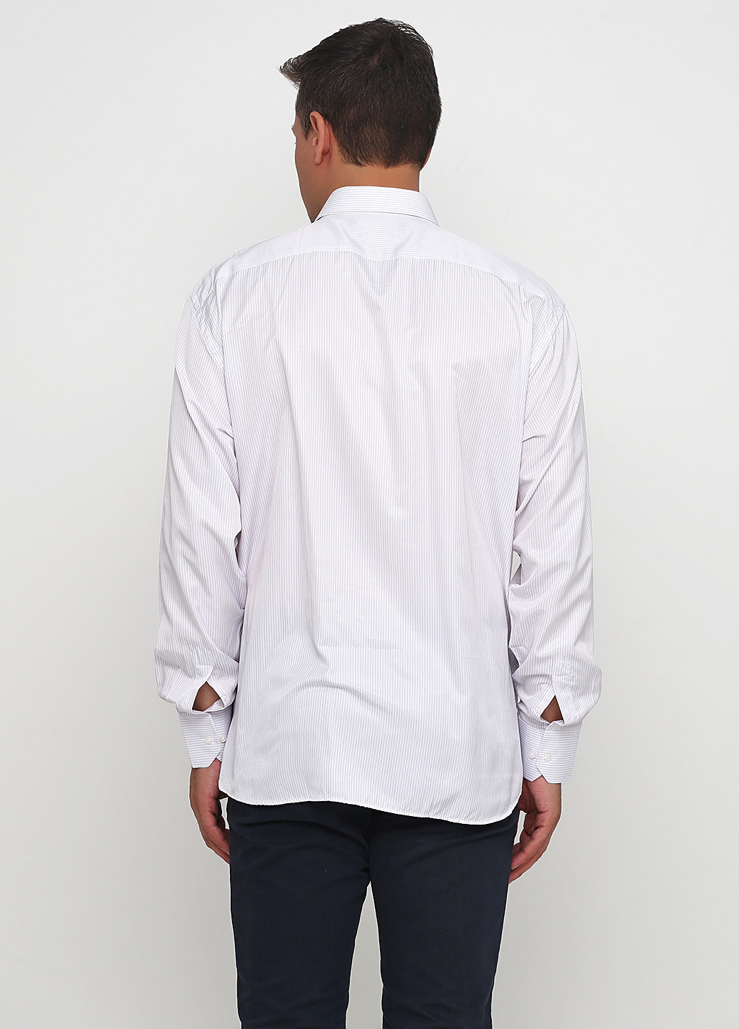 Белая кэжуал рубашка в полоску NENS с длинным рукавом
