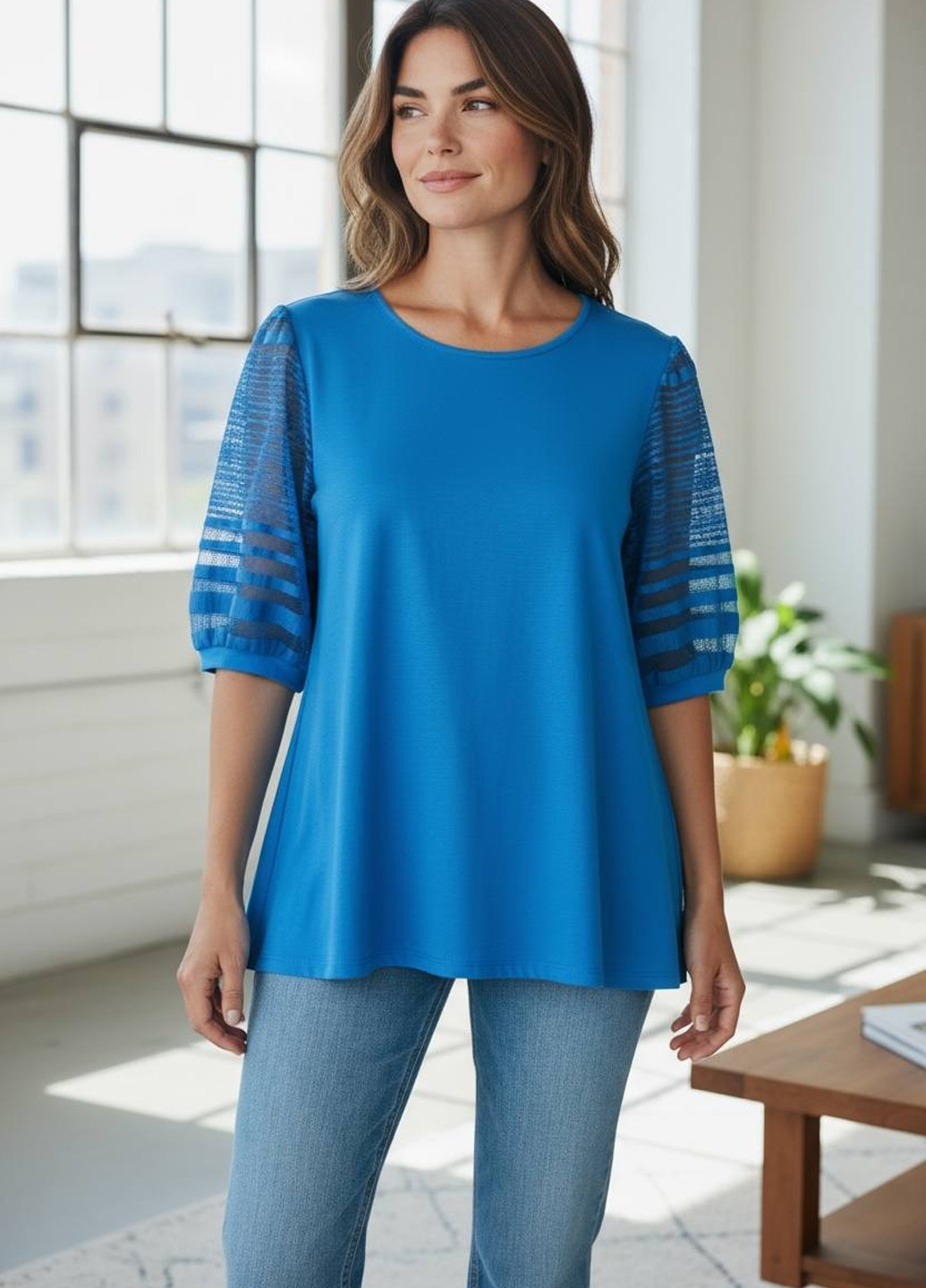 Блакитна блуза Studio