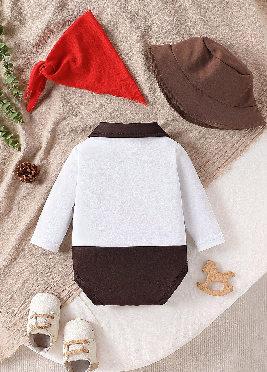 Комбінований демісезонний комплект (боді, бандана, капелюх) SHEIN