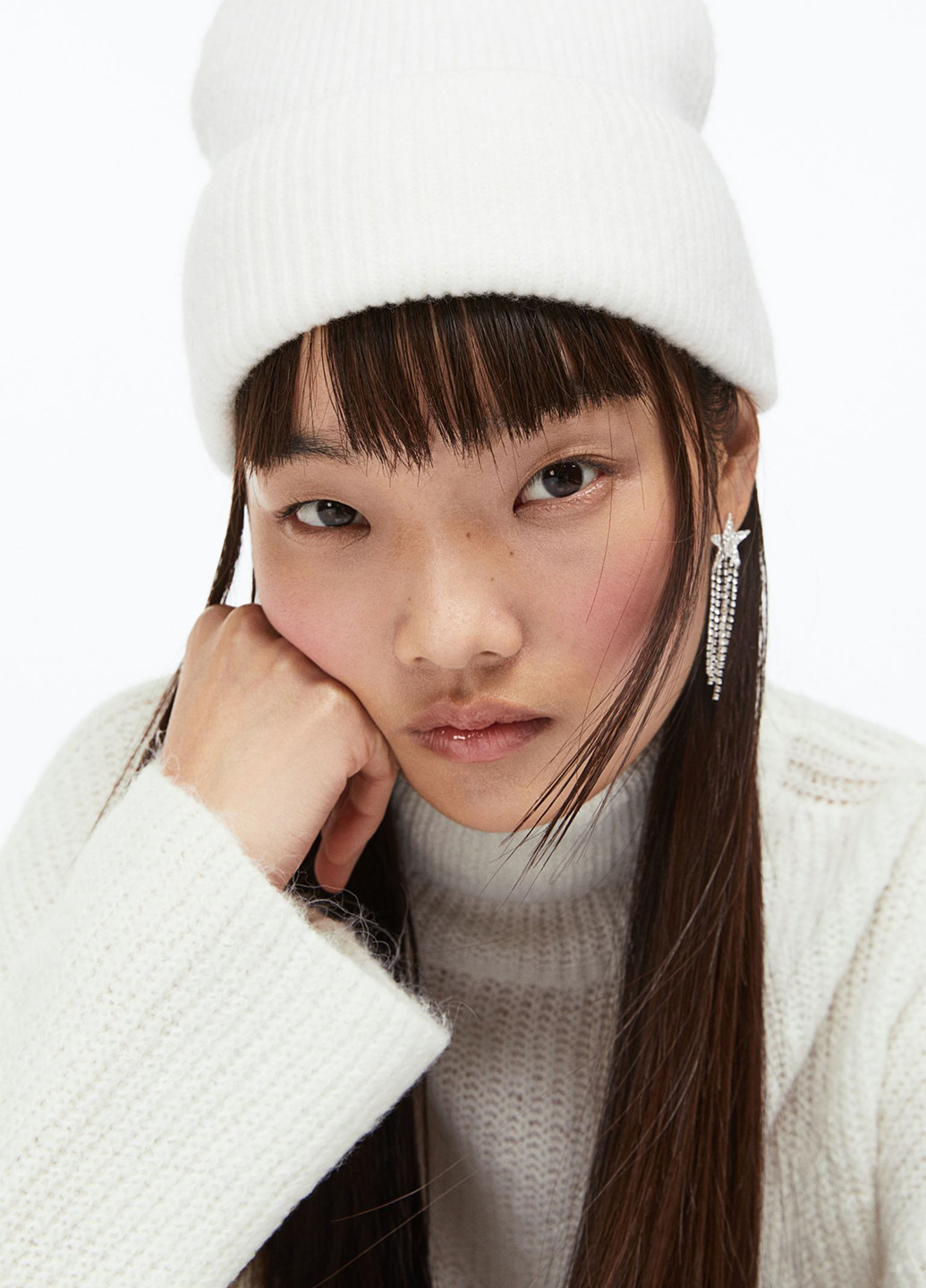 Білий зимовий светр H&M